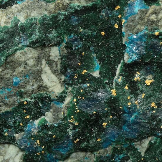 Gold With Boleite & Atacamite