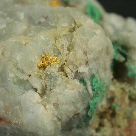 Gold With Malachite & Quartz