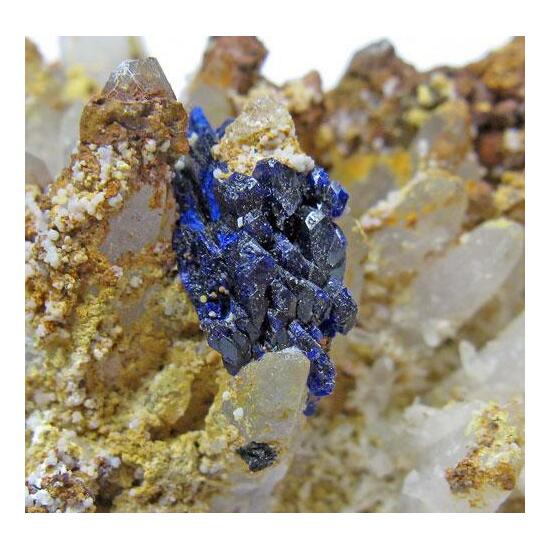 Azurite On Quartz