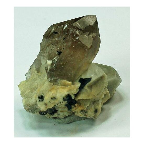 Smoky Quartz On Orthoclase