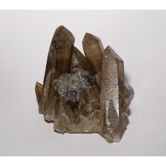 Fluorite On Smoky Quartz