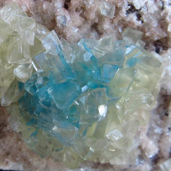 Pentagonite In Calcite On Heulandite