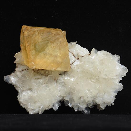 Calcite With Stilbite On Heulandite