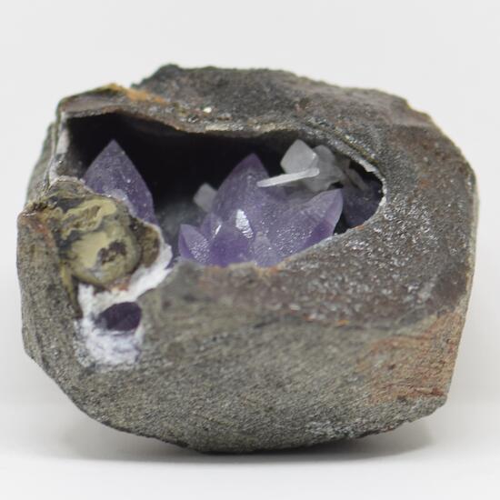 Amethyst On Chalcedony With Calcite & Chabazite