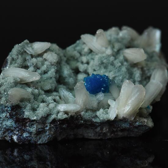 Cavansite With Stilbite On Heulandite