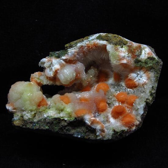 Mesolite On Heulandite  With Calcite