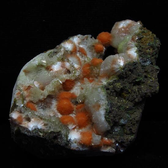 Mesolite On Heulandite  With Calcite