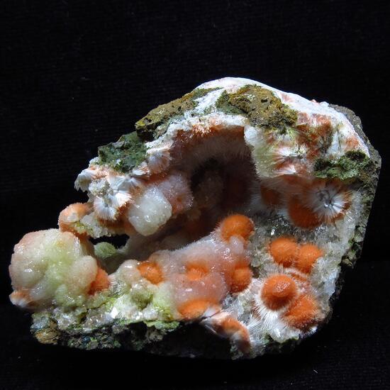 Mesolite On Heulandite  With Calcite