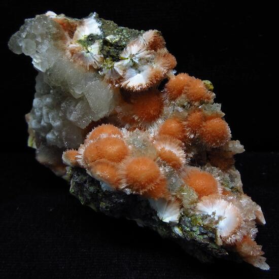 Mesolite On Heulandite  With Calcite