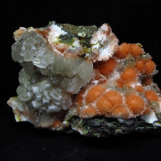 Mesolite On Heulandite  With Calcite