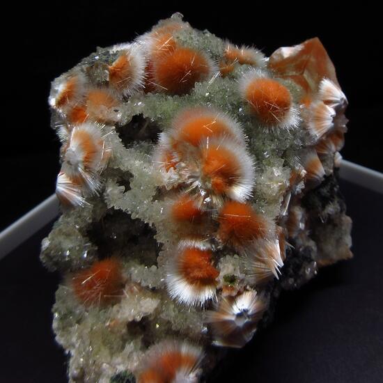 Mesolite On Heulandite  With Calcite