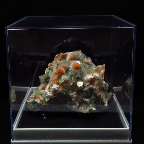 Mesolite On Heulandite  With Calcite