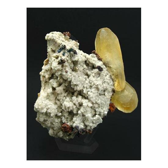 Calcite With Chalcopyrite On Dolomite