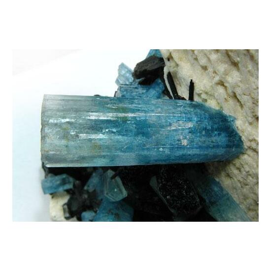 Aquamarine K Feldspar & Schorl