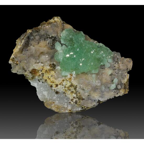 Cuprian Adamite On Smithsonite