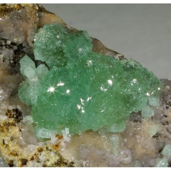 Cuprian Adamite On Smithsonite