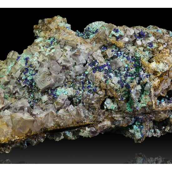 Fluorite Aurichalcite Azurite & Adamite