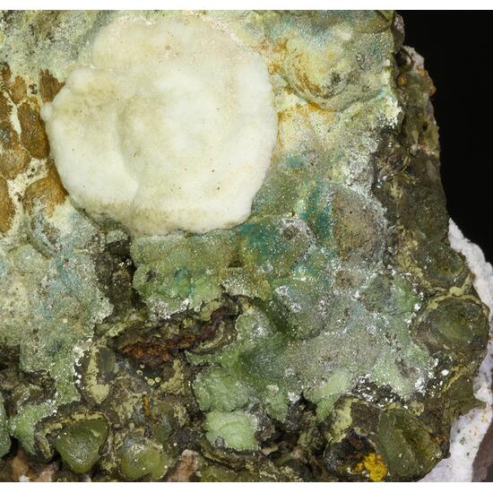 Cuprian Smithsonite Rosasite & Calcite