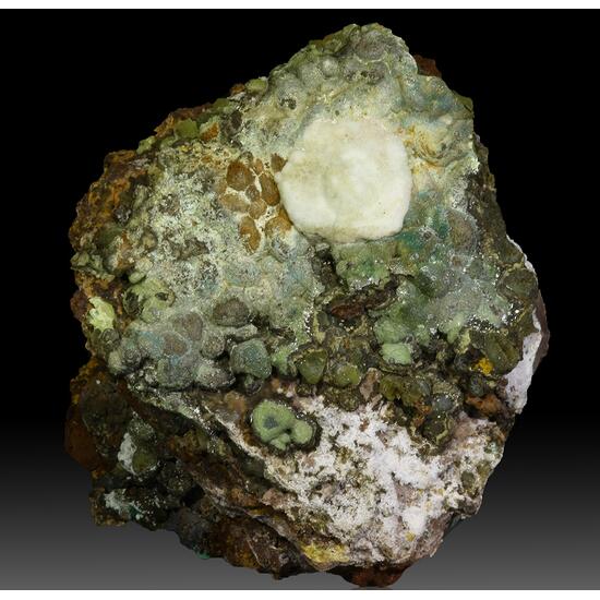 Cuprian Smithsonite Rosasite & Calcite