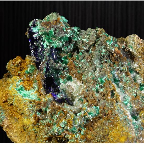 Azurite Brochantite Malachite & Calcite