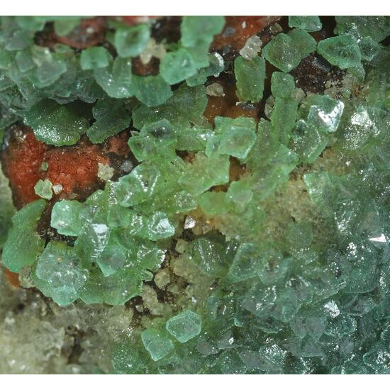 Cuprian Adamite On Calcite