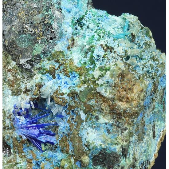 Caledonite Linarite Cerussite & Brochantite