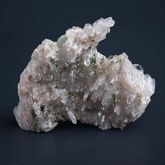 Babingtonite Prehnite On Rock Crystal