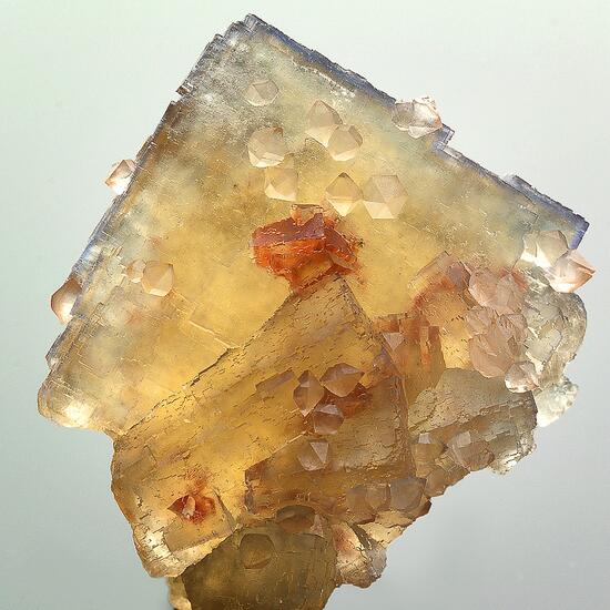 Rock Crystal On Fluorite