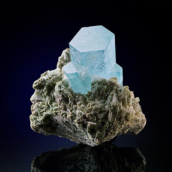 Aquamarine On Albite