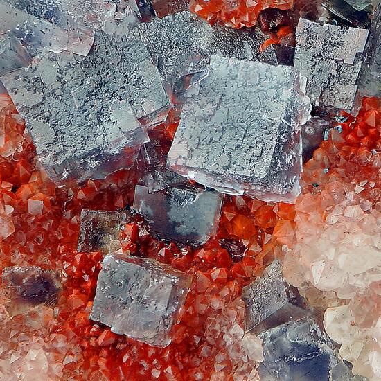 Fluorite On Quartz Var Eisenkiesel