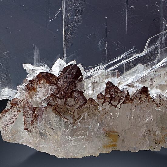Gypsum Var Selenite On Rock Crystal