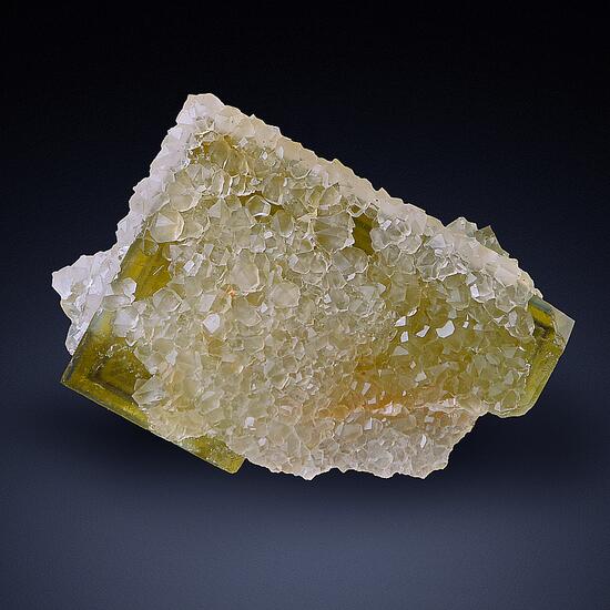 Rock Crystal On Fluorite