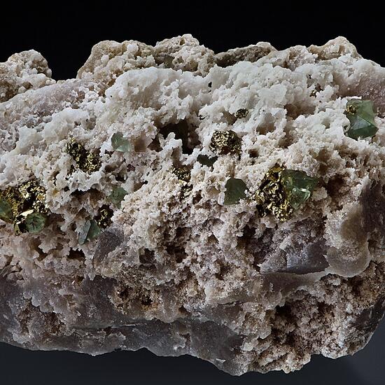 Boracite With Pyrite On Anhydrite