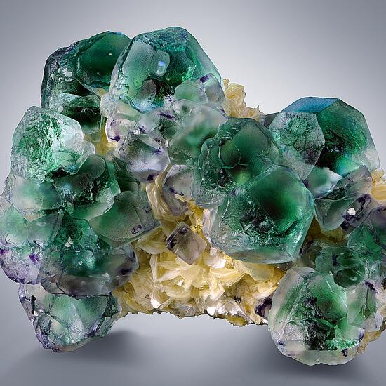 Fluorite & Herderite On Muscovite