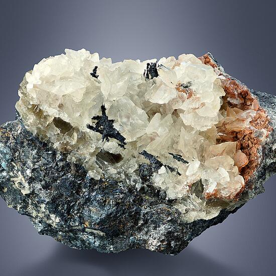 Stromeyerite On Calcite & Sphalerite