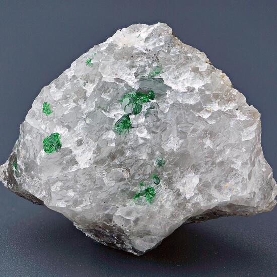 Uvarovite On Quartz