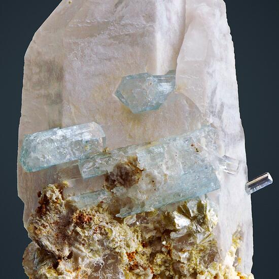 Aquamarine On Quartz