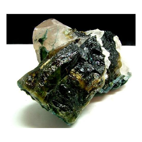 Indicolite Psm Quartz & Cleavelandite With Elbaite