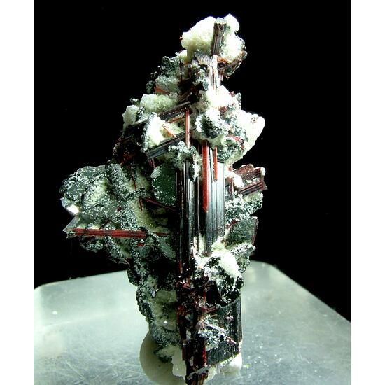 Hematite With Sagenite & Albite