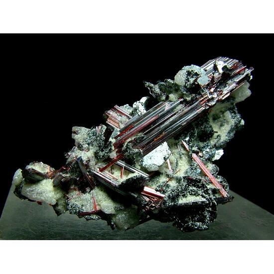 Hematite With Sagenite & Albite