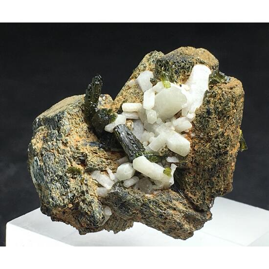 Epidote With Pericline & Hedenbergite