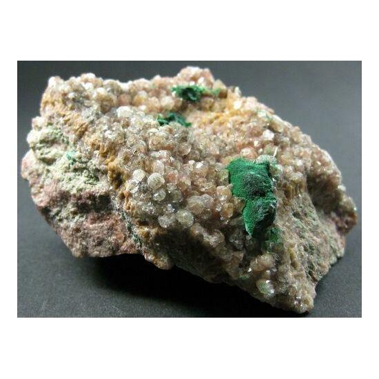 Malachite On Manganoan Calcite