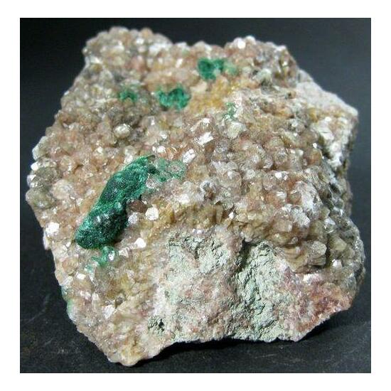 Malachite On Manganoan Calcite