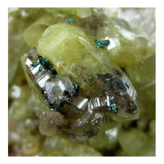 Cadmian Smithsonite With Mimetite Native Copper & Malachite