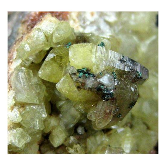 Cadmian Smithsonite With Mimetite Native Copper & Malachite