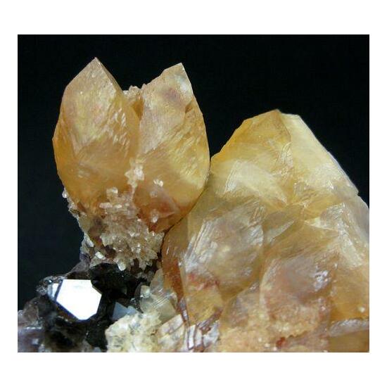 Calcite On Smoky Quartz