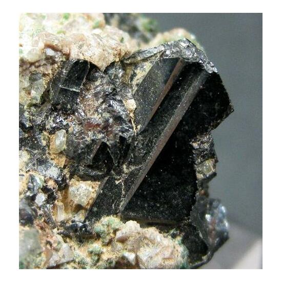 Cassiterite & Malachite On Quartz