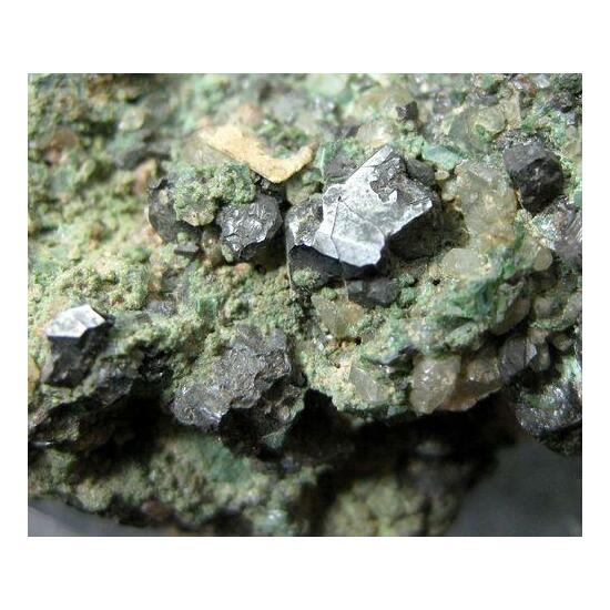Cassiterite & Malachite On Quartz