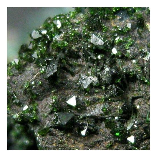 Libethenite On Pseudomalachite