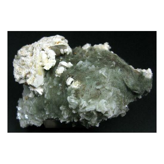 Byssolite With Stilbite Pericline & Titanite